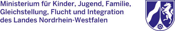 Logo Ministerium für Kinder, Jugend, Familie, Gleichstellung, Flucht und Integration des Landes Nordrhein-Westfalen